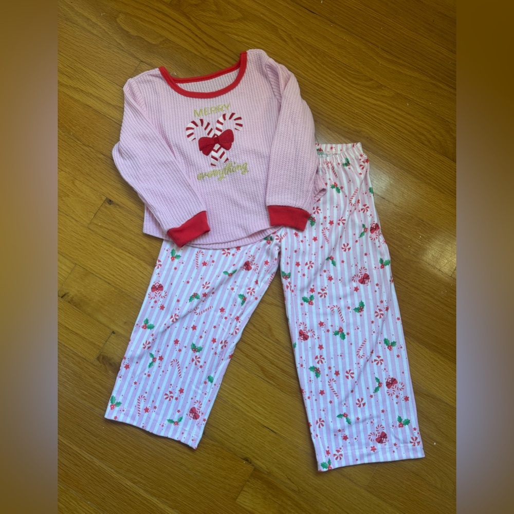 American Girl Bitty Baby Kids Pink and Red Pajama Set